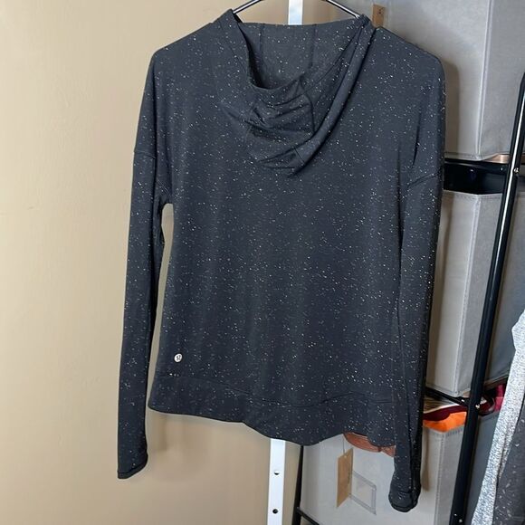lululemon athletica Tops - Lululemon Squad Goals Oversized Hoodie Sweatshirt Sz 2 Black White Confetti 217